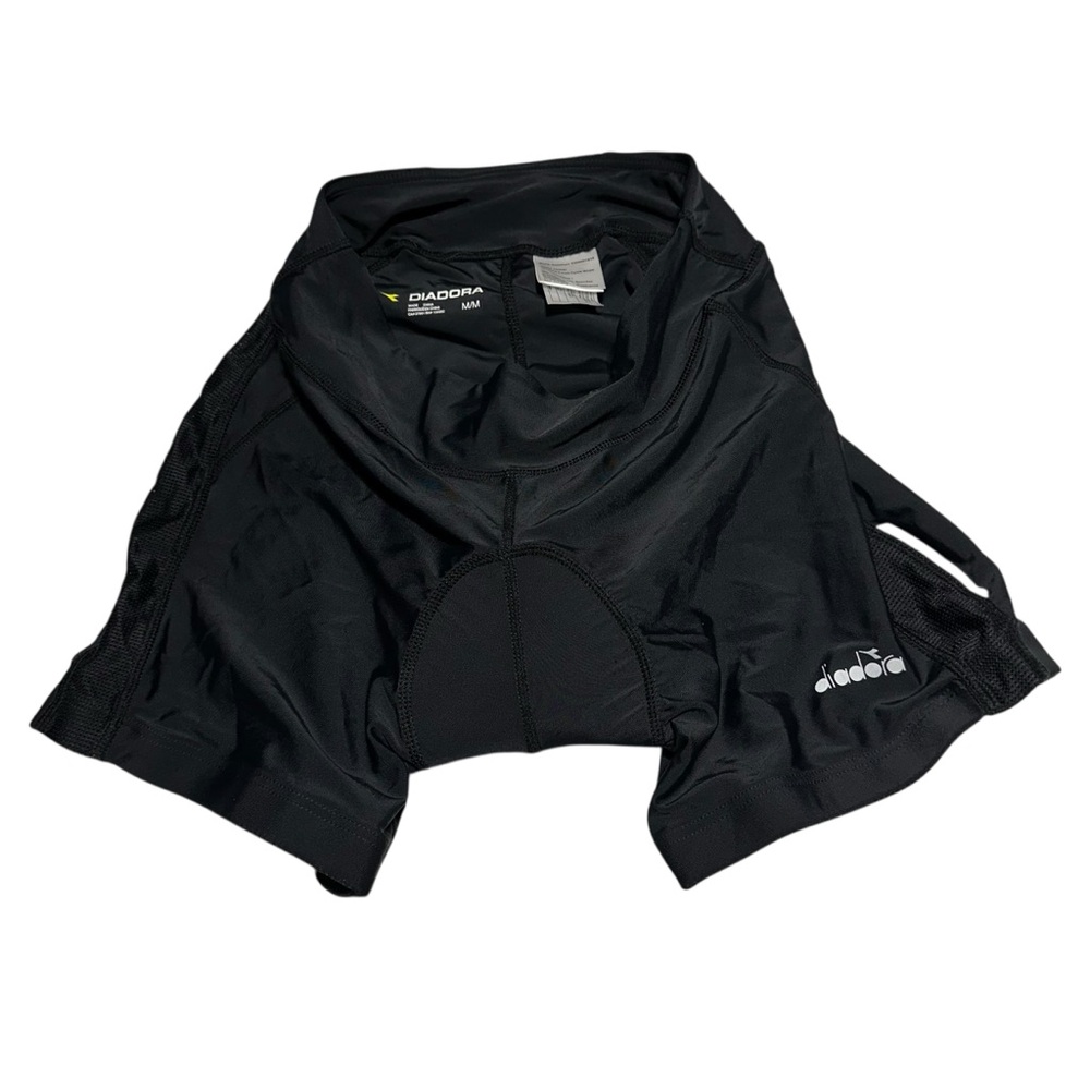 DIADORA Black Padded Cycling Bike Shorts Sporty Activewear M